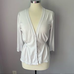 New York White Cardigan Sz L